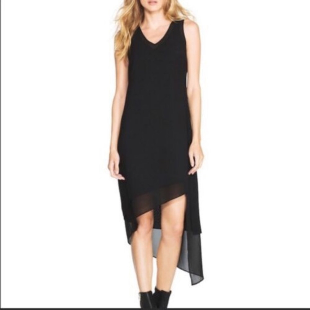 White House Black Market high low black dress Size 6